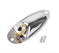 Banworks Metal 6.35mm (1/4") Output Jack Plate Output Loaded Boat Style Input Jack Socket For Stratocaster Strat ST Electric Guitar Parts Accessories JT/CK-03 Chrome