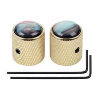 Banworks Metal Guitar Bass Control Knobs Metric 6 mm Speed Knob Dome Colorful Shell Top Knobs Hat for Squier Telecaster Tele Super Strat ST Electric Guitars Bass Pack of 2 JT/XN-17 Golden