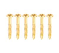 Banworks Metric 3.5x27.6mm M3.5 Electric Guitar Vintage 6-point Tremolo Bridge Mounting Screws Non-Countersunk Screws Accessories for Squier Stratocaster Strat ST Style Guitars 6Pcs JT/QQLS-03 Golden