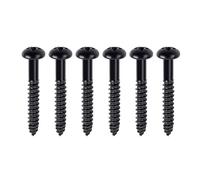 Banworks Metric 3.5x27.6mm M3.5 Electric Guitar Vintage 6-point Tremolo Bridge Mounting Screws Non-Countersunk Screws Accessories for Squier Stratocaster Strat ST Style Guitars 6Pcs JT/QQLS-03 Black