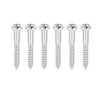 Banworks Metric 3.5x27.6mm M3.5 Electric Guitar Vintage 6-point Tremolo Bridge Mounting Screws Non-Countersunk Screws Accessories for Squier Stratocaster Strat ST Style Guitars 6Pcs JT/QQLS-03 Nickel