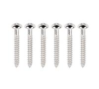 Banworks Metric 3.6x30mm M3.6 Electric Guitar Vintage 6-point Tremolo Bridge Mounting Screws Non-Countersunk Screws Accessories for Squier Stratocaster Strat ST Style Guitars 6Pcs JT/QQLS-02 Chrome