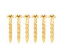Banworks Metric 3.6x30mm M3.6 Electric Guitar Vintage 6-point Tremolo Bridge Mounting Screws Non-Countersunk Screws Accessories for Squier Stratocaster Strat ST Style Guitars 6Pcs JT/QQLS-02 Golden