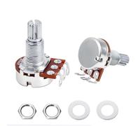 Banworks Metric M8 Thread A250K Mini Guitar Pots Aluminum 18-Spline Split Long Shaft (18mm Length) Audio Taper Electric Guitars Potentiometers for Squier, Epiphone, Ibanez, ESP Pack of 2 JT/XNQ-03