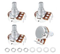 Banworks Metric M8 Thread A250K Mini Guitar Pots Aluminum 18-Spline Split Short Shaft (15mm Length) Audio Taper Electric Guitars Potentiometers for Squier, Epiphone, Ibanez, ESP Pack of 4 JT/XNQ-02