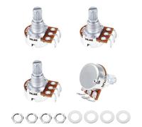Banworks Metric M8 Thread A500K+B500K Mini Electric Guitar Pots 2A2B Aluminum 18-Spline Split Short Shaft (15mm Length) Audio & Linear Taper Potentiometers for Squier/Epiphone/Ibanez/ESP JT/XNQ-02