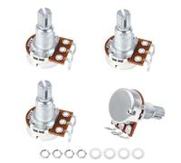 Banworks Metric M8 Thread A500K Mini Guitar Pots Aluminum 18-Spline Split Long Shaft (18mm Length) Audio Taper Electric Guitars Potentiometers for Squier, Epiphone, Ibanez, ESP Pack of 4 JT/XNQ-03