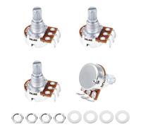 Banworks Metric M8 Thread A500K Mini Guitar Pots Aluminum 18-Spline Split Short Shaft (15mm Length) Audio Taper Electric Guitars Potentiometers for Squier, Epiphone, Ibanez, ESP Pack of 4 JT/XNQ-02