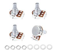 Banworks Metric M8 Thread B250K Guitar Mini Pots Aluminum 18-Spline Pots | 15mm Length Split Shaft Linear Taper Electric Guitars Potentiometers for Squier Epiphone IBZ ESP Pack of 4 JT/XNQ-02
