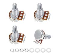 Banworks Metric M8 Thread B250K Mini Guitar Pots Aluminum 18-Spline Split Long Shaft (18mm Length) Linear Taper Electric Guitars Potentiometers for Squier, Epiphone, Ibanez, ESP Pack of 4 JT/XNQ-03