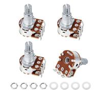 Banworks Metric M8 Thread MN500K Mini Blend Pots Dual Balance 18-Spline Split Long Shaft (18mm Length) Potentiometer with Center Detent for Squier/Epiphone/Ibanez/ESP Electric Guitars 4Pcs JT/XNQ-01