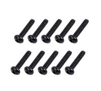 Banworks Metric Thread 3.3x18mm M3.3 Electric Guitar Single Coil Pickup Mounting Screws Pickup Height Adjustment Screws Set for Squier Stratocaster Strat ST Telecaster Tele TL 10Pcs JT/DXQLS-02 Black