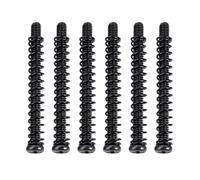 Banworks Metric Thread 3x37mm M3 Stainless Steel Vintage 3-Point Tele Bridge Saddle Intonation Screws and Spring Set Electric Bass Bridge Screws Kit 6 Screws + 6 Springs JT-QMLS-01 Black
