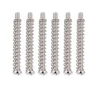 Banworks Metric Thread 3x37mm M3 Stainless Steel Vintage 3-Point Tele Bridge Saddle Intonation Screws and Spring Set Electric Bass Bridge Screws Kit 6 Screws + 6 Springs JT-QMLS-01 Chrome