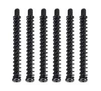 Banworks Metric Thread 3x42mm M3 Stainless Steel Vintage 3-Point Tele Bridge Saddle Intonation Screws and Spring Set Electric Bass Bridge Screws Kit 6 Screws + 6 Springs JT-QMLS-01 Black