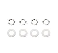 Banworks Metric Thread 8mm M8 Guitar Potentiometers Nuts and Washers | Guitar Pots Nut Washer for Import Strat Tele Les Paul Set of 4 JT/XNLS-01