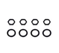 Banworks Metric Thread 9mm M9 Guitar Input Output Jack Nuts and Washers for Import Strat Tele Les Paul Set of 4 JT/XNLS-01 Black