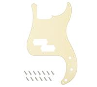 Banworks Precision Bass Pickguard 1-Ply 13-Hole P Bass PB Scratch Plate | P Bass Pickguard for USA/Mexican Modern Style Fender Precision Bass JT/HB-10 Cream