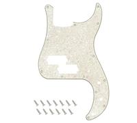 Banworks Precision Bass Pickguard 4 Ply 13-Hole P Bass PB Scratch Plate for USA/Mexican Modern Style Fender Precision Bass JT/HB-10 Vintage White Pearl