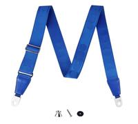 Banworks Quick Release Clip On Electric Guitar Shoulder Strap, 50mm Wide 2mm Thick Nylon Guitar Strap with Genuine Leather End for Electric/Bass Guitar, Acoustic Guitar, Ukulele JT/BD-01 Blue