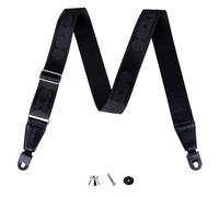 Banworks Quick Release Clip On Electric Guitar Shoulder Strap, 50mm Wide 2mm Thick Nylon Guitar Strap with Genuine Leather End for Electric/Bass Guitar, Acoustic Guitar, Ukulele JT/BD-01 Black