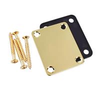 Banworks Rectangle Metal Guitar Neck Plate Neck Joint Mounting Plate | Electric Guitar Neck Reinforcement Plate 4 Holes for Fender Strat ST Tele Guitar Bass JT/JQB-01 Golden
