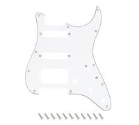 Banworks ST HSS Pickguard with 4-Screw Round Corner Open Humbucker Cutout | 3-Ply 11-Hole Electric Guitar Scratch Plate for USA/Mexican Modern Fender Stratocaster Strat ST JT/HB-45 White