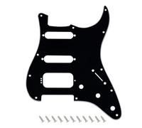 Banworks ST HSS Pickguard with 4-Screw Round Corner Open Humbucker Cutout | 3-Ply 11-Hole Electric Guitar Scratch Plate for USA/Mexican Modern Fender Stratocaster Strat ST JT/HB-45 Black