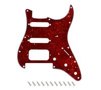 Banworks ST HSS Pickguard with Round Corner Humbucker and FR Bridge Cutout | 2-Screw Open Humbucker & Widened Bridge Cutout, 4-Ply 11-Hole ST Pickguard for Fender Strat JT/ HB-46 Brown Tortoiseshell