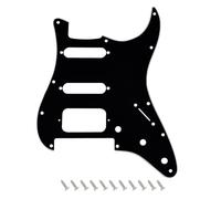 Banworks ST HSS Pickguard with Round Corner Humbucker and FR Bridge Cutout | 2-Screw Open Humbucker & Widened Bridge Cutout, 3-Ply 11-Hole Guitar Pickguard for Fender Stratocaster Strat JT/ HB-46 Black