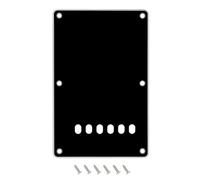 Banworks Strat Backplate 6-Hole Electric Guitar Trem Tremolo Cavity Cover Beveled Edge Back Cover for Chinese-Made Squier Stratocaster Strat ST JT/HGB-04 3 Ply Black