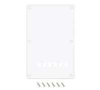 Banworks Strat Backplate 6-Hole Electric Guitar Trem Tremolo Cavity Cover Beveled Edge Back Cover for Chinese-Made Squier Stratocaster Strat ST JT/HGB-04 1 Ply White