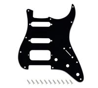 Banworks Strat HSS Pickguard with 2-Screw Round Corner Open Humbucker Cutout, 3-Ply 11-Hole Strat Scratch Plate for USA/Mexican Fender Stratocaster Strat ST JT/HB-44 Black