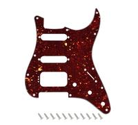 Banworks Strat HSS Pickguard with 4-Screw Round Corner Open Humbucker Cutout, 4-Ply 11-Hole Strat Scratch Plate for USA/Mexican Fender Stratocaster Strat ST JT/HB-45 Dark Brown Tortoiseshell