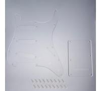 Banworks Strat SSS Pickguard 1 Ply 11-Hole Pickguard Scratch Plate with Strat Backplate 6-Hole Trem Tremolo Cover Set for USA/Mexican Fender Modern Style Standard Stratocaster ST JT/HB-08 Transparent