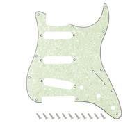 Banworks Strat SSS Pickguard 4 Ply 11-Hole Electric Guitar Pickguard Scratch Plate for USA/Mexican Modern Style Standard Fender Stratocaster Strat ST JT/HB-01 Mint Green Pearl