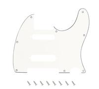 Banworks TL SS Pickguard 3-Ply 8-Hole Electric Guitar Pickguard | Electric Guitar Scratch Plate for American/Mexican Fender Deluxe Nashville Telecaster Tele JT/HB-36 Vintage White