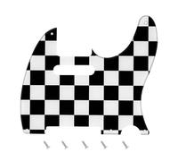 Banworks Vintage 5-Hole Tele Pickguard 1 Ply Electric Guitar Pickguard Scratch Plate for USA/Mexican Vintage Style Fender Standard Tele Telecaster JT/HB-18 Checkerboard