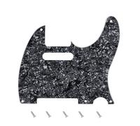 Banworks Vintage 5-Hole Tele Pickguard 4 Ply Electric Guitar Pickguard Scratch Plate for USA/Mexican Vintage Style Fender Tele Telecaster JT/HB-18 Black Pearl