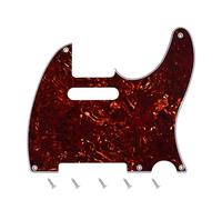 Banworks Vintage 5-Hole Tele Pickguard 4 Ply Electric Guitar Pickguard Scratch Plate for USA/Mexican Vintage Style Fender Standard Tele Telecaster JT/HB-18 Dark Brown Tortoiseshell