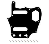 Banworks Vintage '60s Jaguar Pickguard with Truss Rod Notch | 3-Ply 10-Hole Jaguar Scratch Plate for USA Modern and Vintage Style Fender Jaguar Electric Guitars JT/HB-29 Black