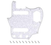 Banworks Vintage '60s Jaguar Pickguard with Truss Rod Notch | 4-Ply 10-Hole Jaguar Scratch Plate for USA Modern and Vintage Style Fender Jaguar Electric Guitars JT/HB-29 White Pearl