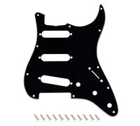 Banworks Vintage '62 ST SSS Pickguard 3-Ply 11-Hole with Truss Rod Notch | 1960-1963 Electric Guitar Scratch Plate for AVRI, Vintage I, Vintage II, and USA Original Fender Strat JT/HB-42 Black