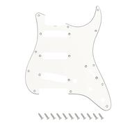 Banworks Vintage '64-'65 ST SSS Pickguard 11-Hole with Truss Rod Notch | 3-Ply Guitar Scratch Plate for AVRI, Vintage I, Vintage II, and USA Original Fender Stratocaster Strat JT/HB-43 Vintage White