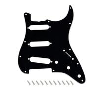Banworks Vintage '64-'65 ST SSS Pickguard 11-Hole with Truss Rod Notch | 3-Ply Guitar Scratch Plate for AVRI, Vintage I, Vintage II, and USA Original Fender Stratocaster Strat JT/HB-43 Black