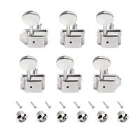 Banworks Vintage Guitar Tuning Pegs Keys 15:1 Ratio 1+4+1 Guitar String Tuning Machines 8mm (5/16") for Fender/Squier Classic Vibe Tele Strat ST Guitar Pack of 6 JT/JXQ-07 Nickel with Kidney Button