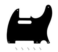 Banworks Vintage Original '51-'59 5-Hole Tele Pickguard 1.5mm/0.059inch Thin Thickness Straight Edge 1 Ply Tele Scratch Plate for USA/Mexican Vintage Style Fender Telecaster JT/HB-19 Black
