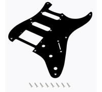 Banworks Vintage Original '54-'59 8-Hole ST HSS Pickguard Straight Edge | Vtg-Spec 1.5mm/0.059inch Slim-Gauge 1-Ply ST HSS Scratch Plate for US/MX Vintage Fender Stratocaster Strat ST JT/HB-22 Black