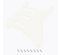 Banworks Vintage Original '54-'59 8-Hole ST SSS Pickguard Straight Edge | Vtg-Spec 1.5mm/0.059" Slim-Gauge 1-Ply Guitar Scratch Plate for US/MX Vintage Fender Stratocaster Strat JT/HB-21 Vtg White