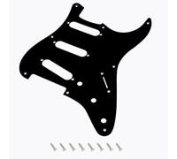Banworks Vintage Original '54-'59 8-Hole ST SSS Pickguard Straight Edge | Vtg-Spec 1.5mm/0.059inch Slim-Gauge 1-Ply Guitar Scratch Plate for US/MX Vintage Fender Stratocaster Strat ST JT/HB-21 Black